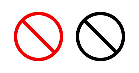 Prohibition sign set