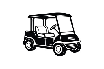 Golf cart vector silhouette