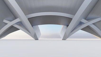 Fototapeta premium Abstract architecture background arched interior 3d render