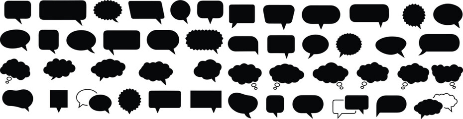 Talk or chat bubble. Speech Bubble set. Cloud speech bubbles collection. speak chatting box, message box flat Vector