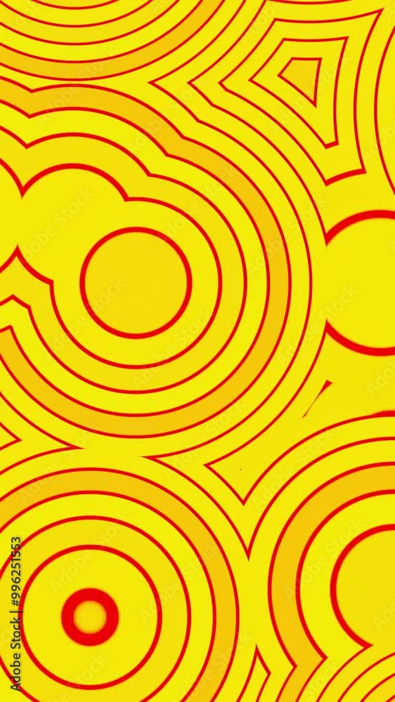 Fototapete Bright rotating pattern of pulsating circles. Design. Bright background with sharp pulsating circles and rings. Background with lots of moving and pulsating rings on colored background