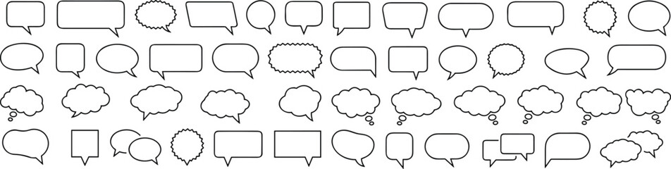 Speech Bubble set. Talk or chat bubble.  Cloud speech bubbles collection. speak chatting box, message box outline Vector