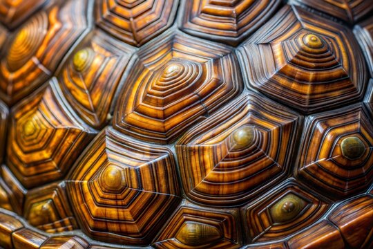 Close-up of turtle shell with intricate texture and scales