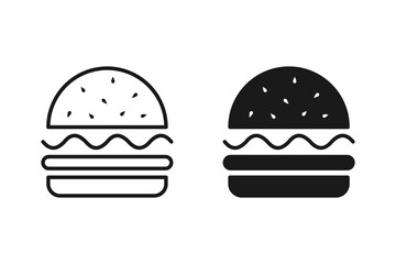 Burger icon vector set. fast food illustration sign collection. food symbol.