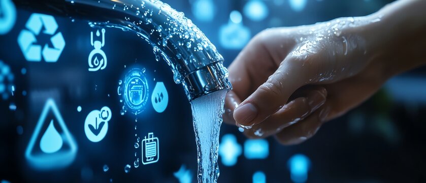 Modern faucet with digital interface