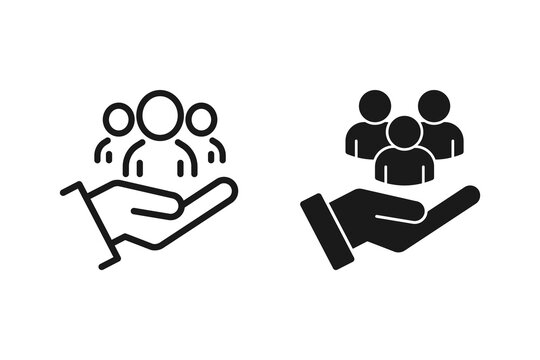 An inclusive workplace. Employees Protection Filled Outline icon set. vector illustration
