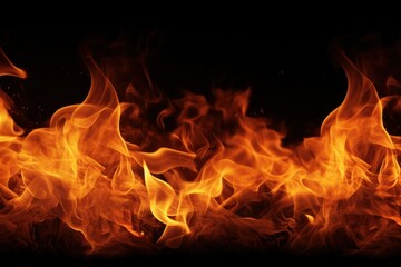 Fototapeta premium Fire flames backgrounds bonfire illuminated.