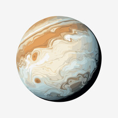 Detailed Digital Illustration of Planet Jupiter