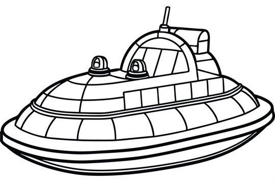 recommend clip art: Hover craft vector line  art style