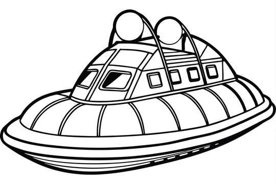 recommend clip art: Hover craft vector line  art style