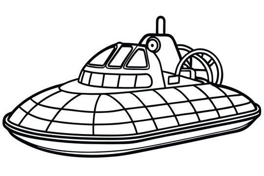 recommend clip art: Hover craft vector line  art style