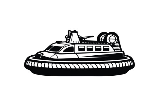 recommend clip art: Hover craft vector line  art style