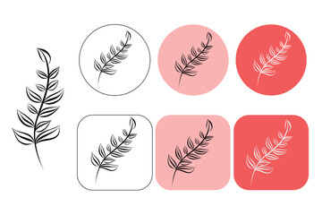 Logos of flower in a minimal linear style. For packaging cosmetics, beauty Studio, tattoo, Spa, manicure, jewelry
