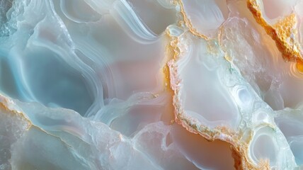 Polished chalcedony showing the natural banded patterns in warm pastel colors