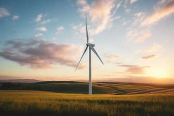 Obraz premium Wind turbine windmill outdoors machine.