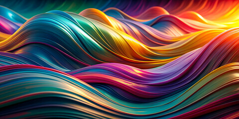 Obraz premium Fluid abstract waves in various colors and patterns , water, flowing, liquid, movement, dynamic, colorful, abstract, vibrant