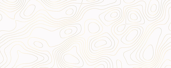 Abstract Gold Topographic Map with Wavy Contours and Wide Terrain Patterns for a Luxury Travel Art Concept
