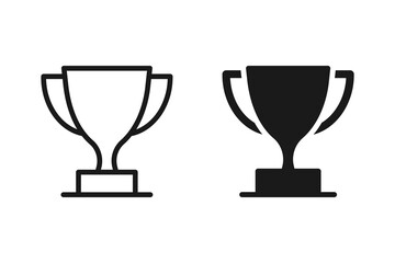 set of trophy icon in trendy flat style. color editable