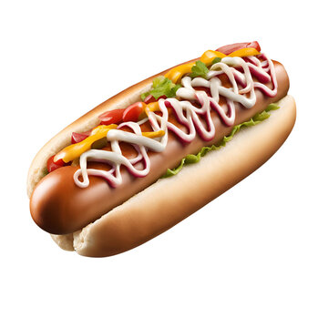 recommend clip art: hot dog with mustard and ketchup