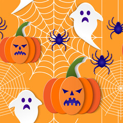 Seamless pattern Halloween night. Modern creative background. Vector illustration