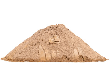 Pile of isolated sand. Pile of fine light yellow sand isolated on transparent background. PNG File