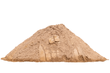 Pile of isolated sand. Pile of fine light yellow sand isolated on transparent background. PNG File