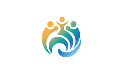people logo , Teamwork logo, group people logo, Community, partners, group, startup or teamwork symbol. wellness logo, 