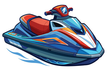 Jet ski vector illustration isolated on a white background