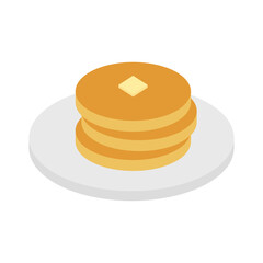 Stack of Pancakes with Butter Topping.