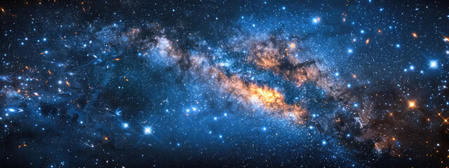 Fototapeta premium View of galaxies and the universe, revealing the infinite wonders glowing galaxy and stars