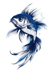 Obraz premium Illustration of a fish on a white background.