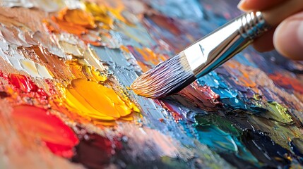 Obraz premium Vibrant Brushstrokes of Expression on Textured Canvas