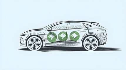 Fototapeta premium Electric vehicles, EV, electric cars, green transportation, electric mobility, eco-friendly vehicles, EV charging, electric car battery