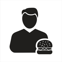 Burger icon. Fast food icon. Burger and soft drink. Restaurant icon