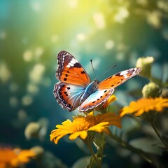 Obraz premium butterfly on flower