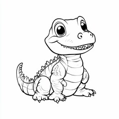 Fototapeta premium cartoon, animal, dinosaur, dragon, vector, illustration, frog, lizard, reptile, crocodile, green, dino, monster, cute, nature, art, character, fun, amphibian, funny, toad, baby, drawing, design, happy