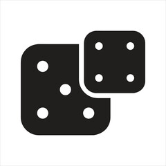 Dice icon. Playing game. Casino icon