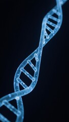 Holographic depiction of DNA illustrates science medicine and technology