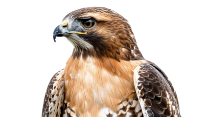 Red tailed Hawk isolated on transparent background, png