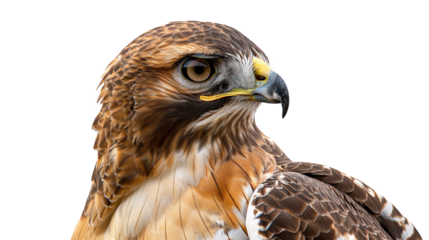 Red tailed Hawk isolated on transparent background, png