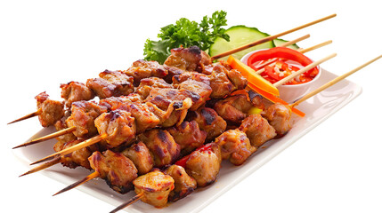 Shish Kebab fast food isolated on transparent background, png