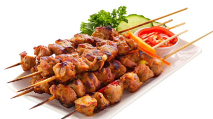 Shish Kebab fast food isolated on transparent background, png
