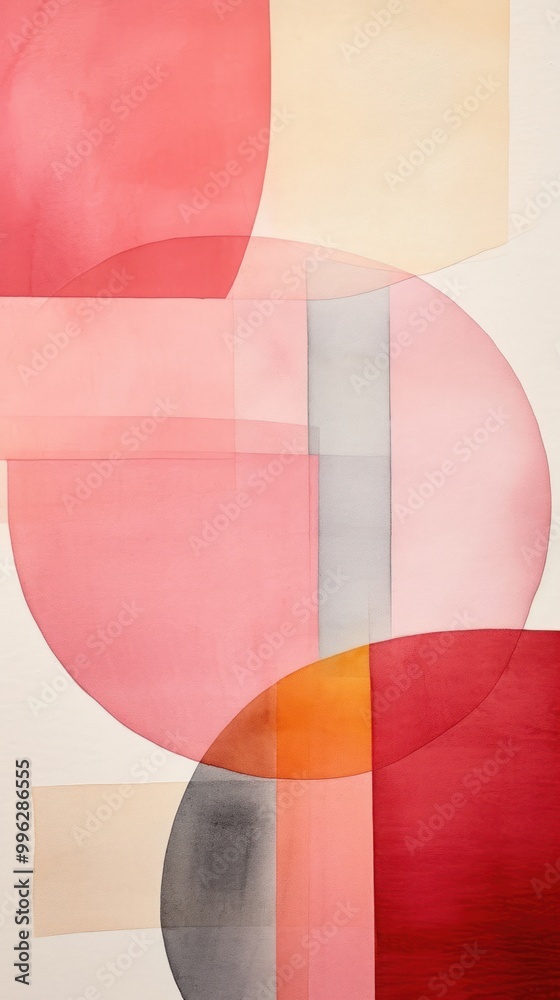 Poster Pink abstract painting collage.