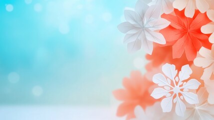 Obraz premium A soft-focus watercolor background showcasing shimmering snowflakes on a subtle gradient.