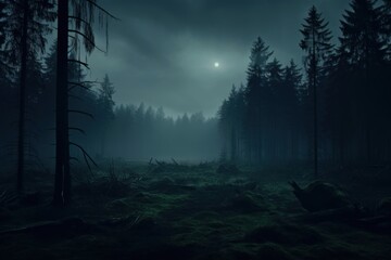 Obraz premium Forest meadow night astronomy midnight.