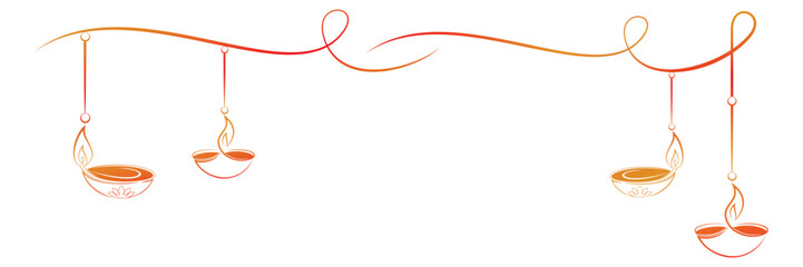 diwali candle line art style