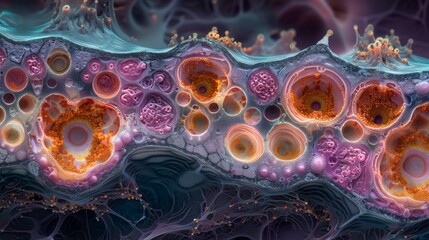 A histological section of a growth plate in a long bone, highlighting the zones of proliferation, hypertrophy, and