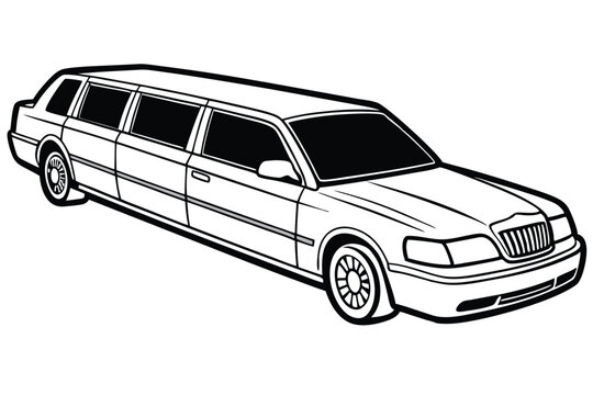 recommend clip art: Limousine vector line art