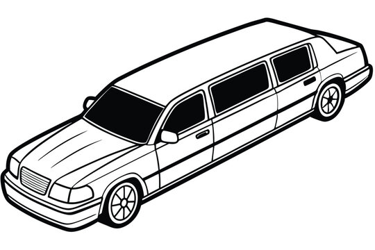 recommend clip art: Limousine vector line art