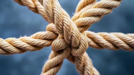 A business metaphor illustrating collective effort, integration, and unity through teamwork. The image depicts diverse ropes interwoven, symbolizing partnership synergy and cohesion, highlighting the 